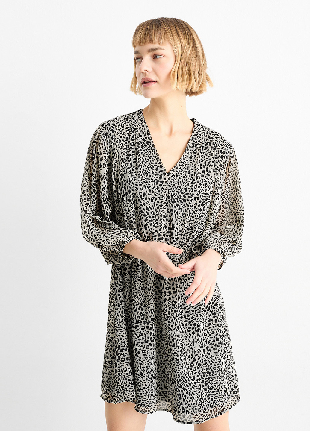 Сіра кежуал сукня C&A леопардовий