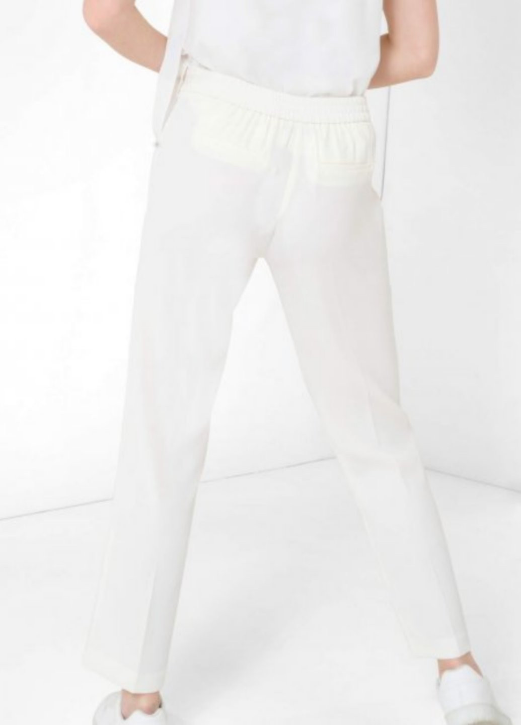 Белые кэжуал демисезонные прямые брюки Orsay