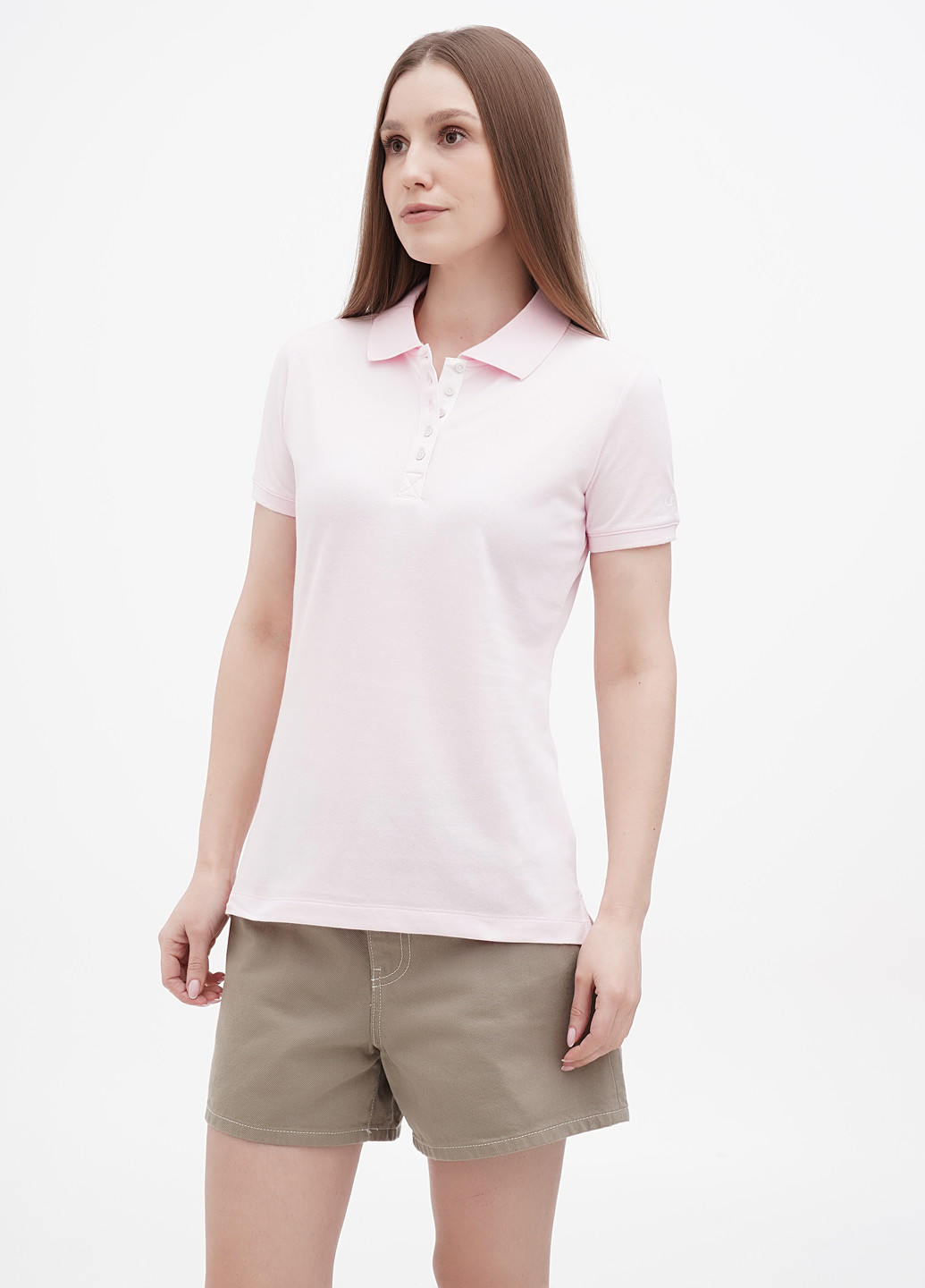 Светло-розовая женская футболка-поло Champion однотонная