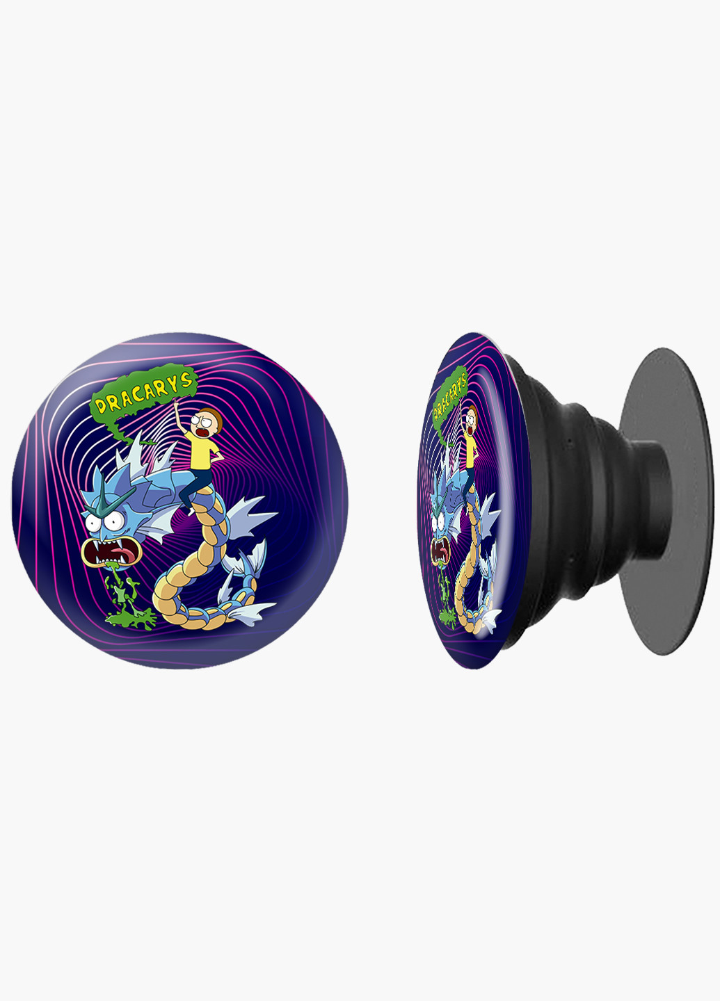 Попсокет (Popsockets) держатель для смартфона Рик и Морти (Rick and Morty) (8754-2083) Черный MobiPrint (216836478)