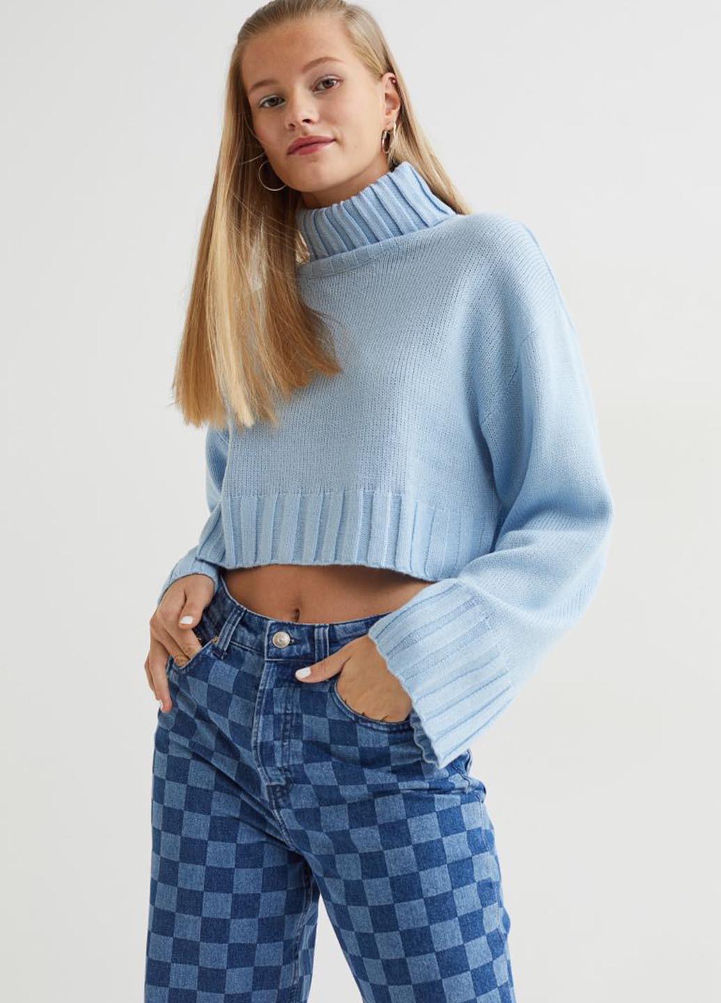 Голубой демисезонный свитер H&M