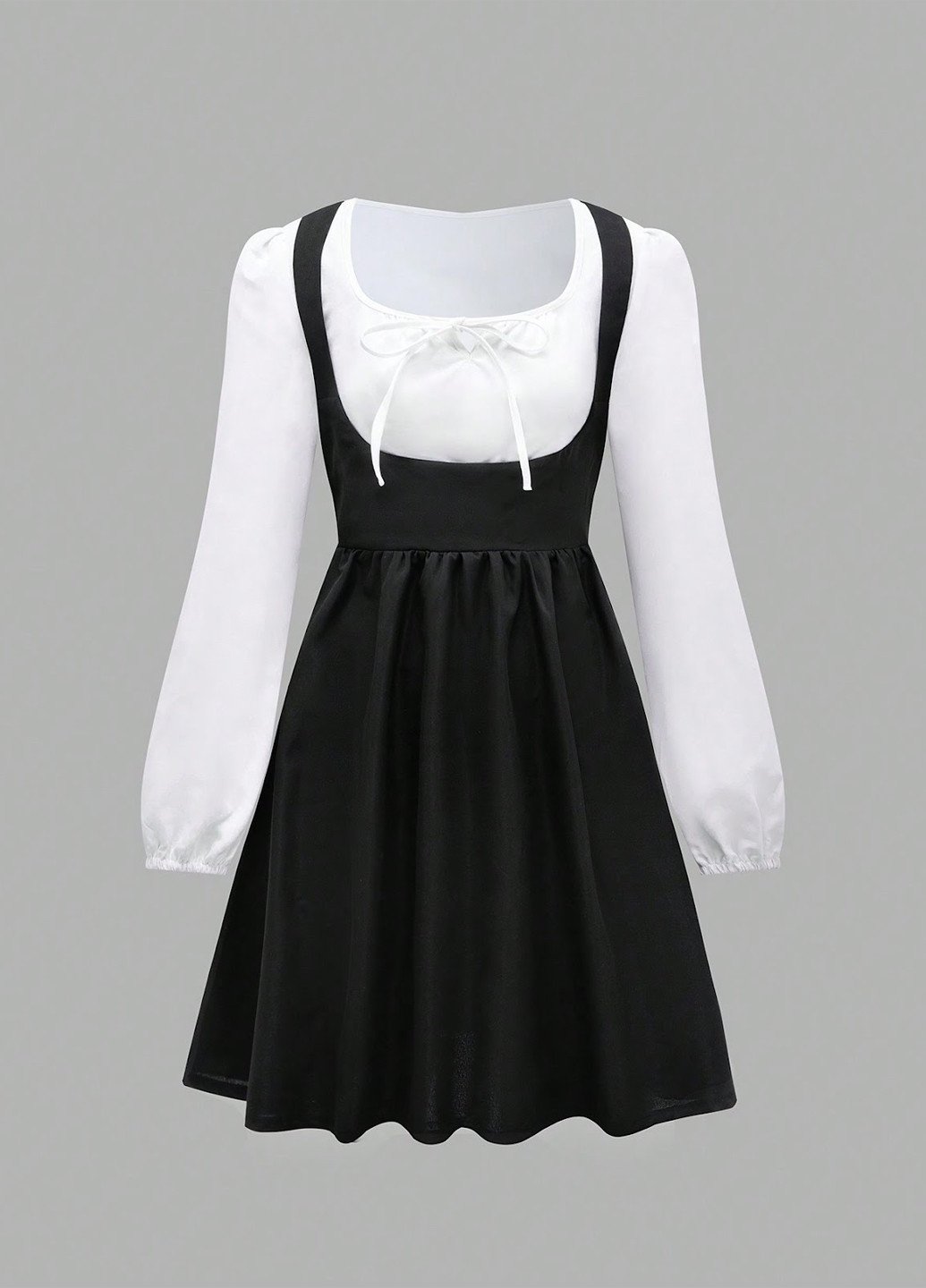 Черно-белое кэжуал платье клеш SHEIN колор блок