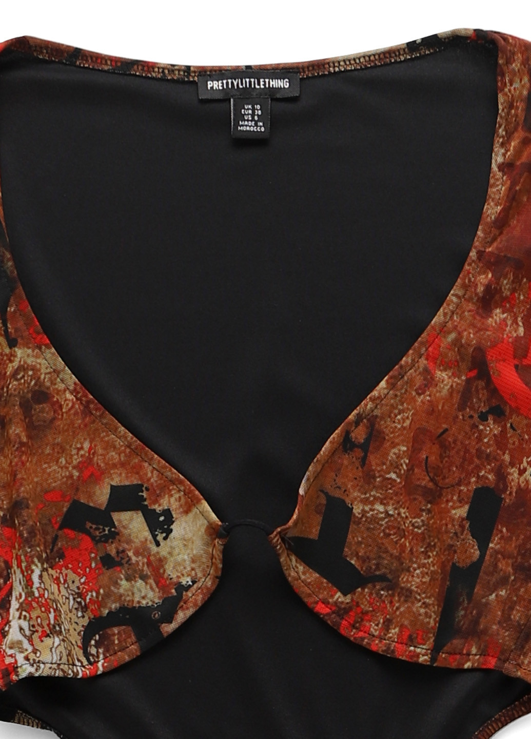 Коричнева вечірня, кежуал сукня PrettyLittleThing з малюнком