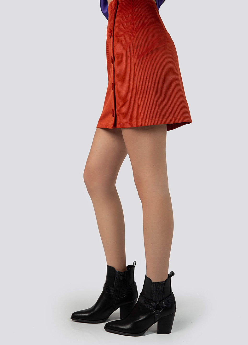 Терракотовая кэжуал однотонная юбка Azuri карандаш