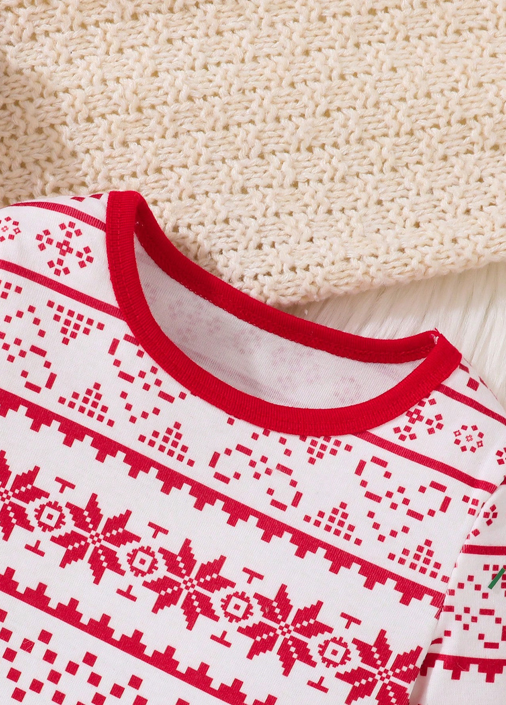 Комбинированная зимняя пижама (лонгслив, брюки) SHEIN