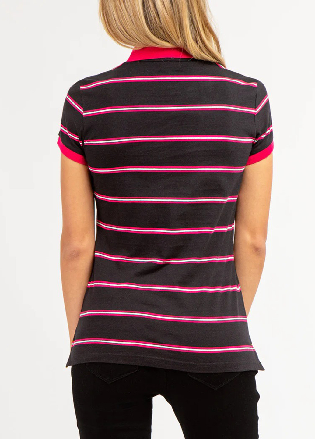 Черная женская футболка-поло U.S. Polo Assn. однотонная