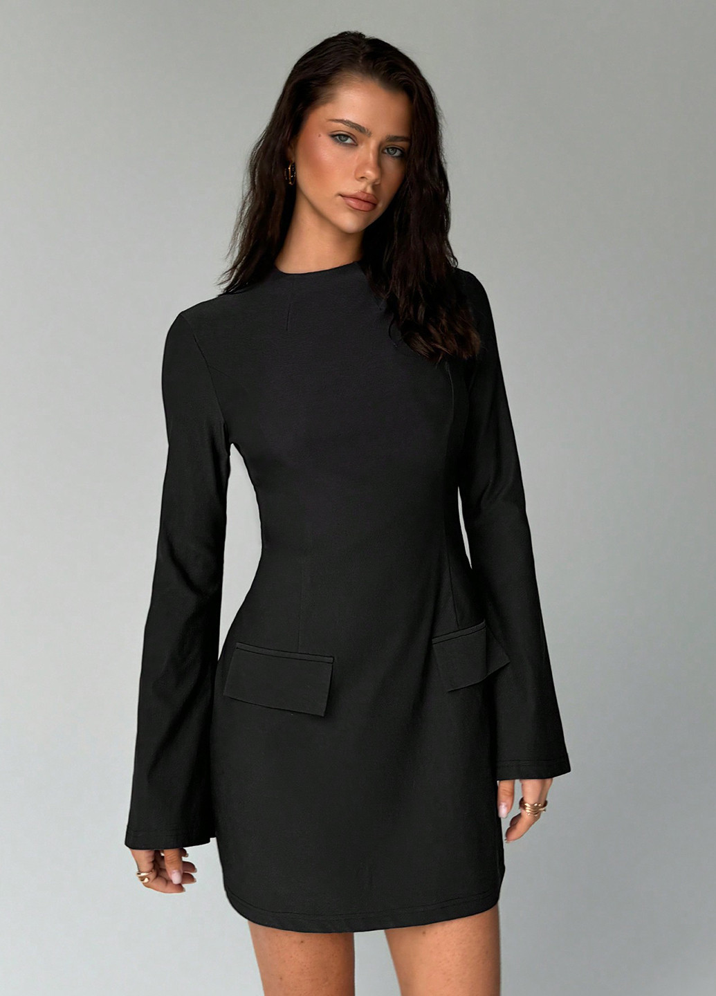 Чорна кежуал сукня силуетна SHEIN однотонна