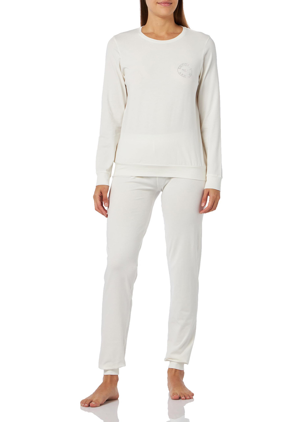 Молочная всесезон пижама (лонгслив, брюки) лонгслив + брюки Emporio Armani