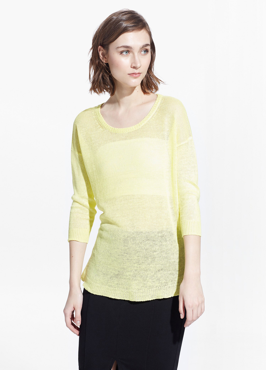 Кислотно-жёлтый демисезонный джемпер джемпер Mango