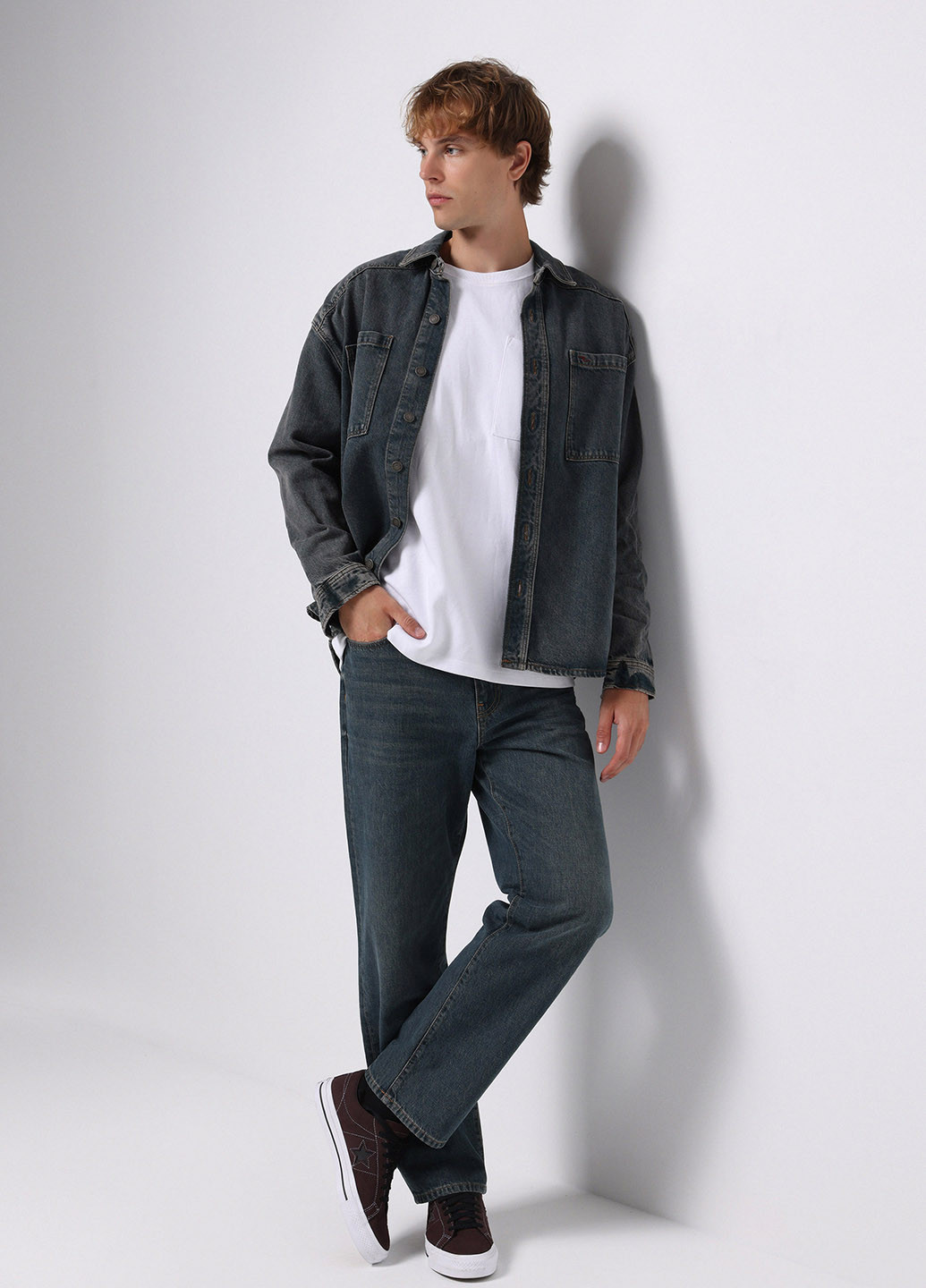 Темно-синие демисезонные прямые джинсы Colin's