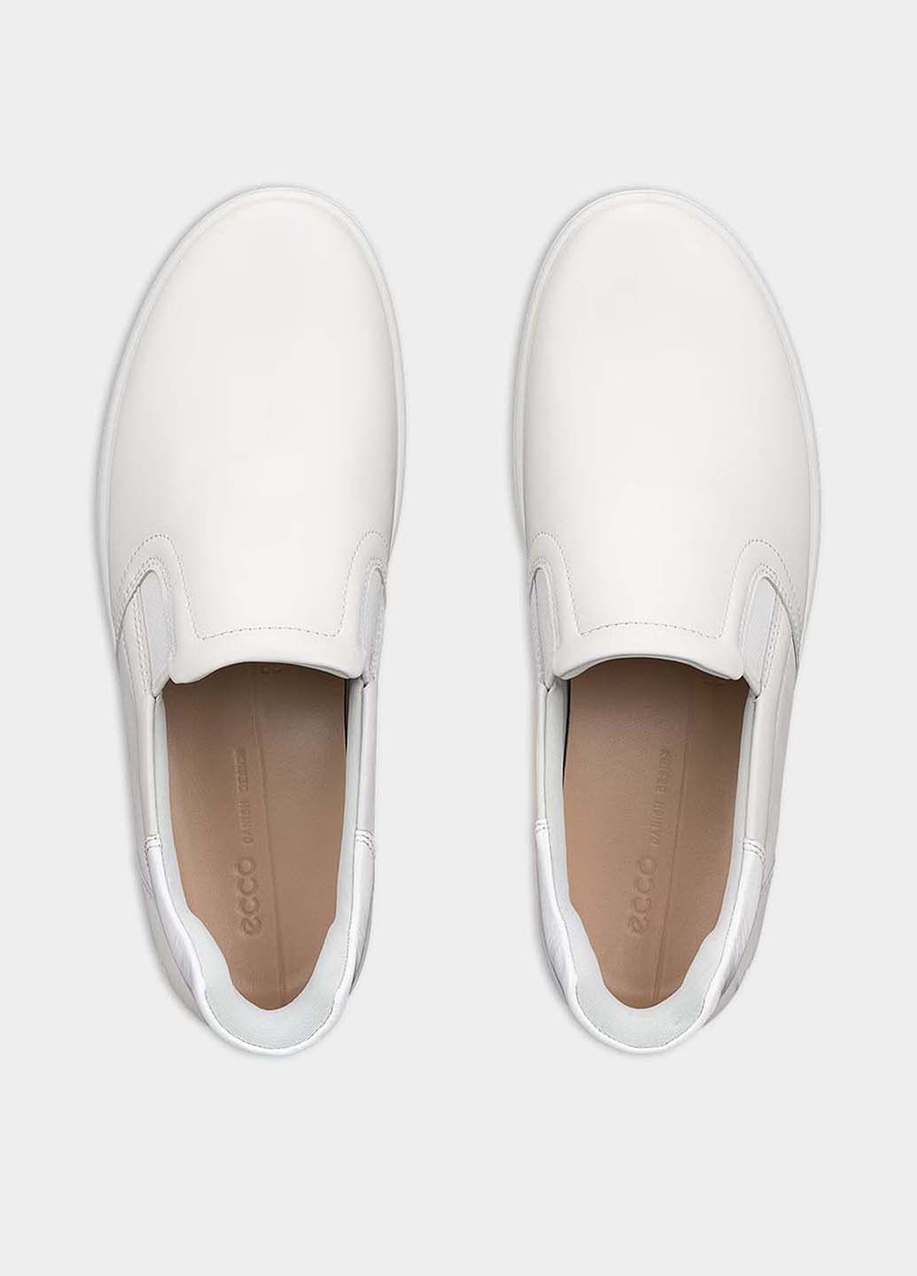 Белые слипоны Ecco с тиснением однотонные