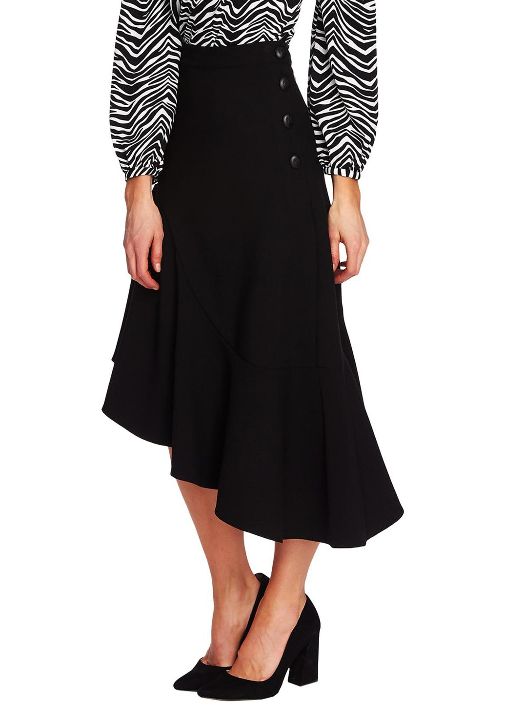 Черная кэжуал однотонная юбка Vince Camuto