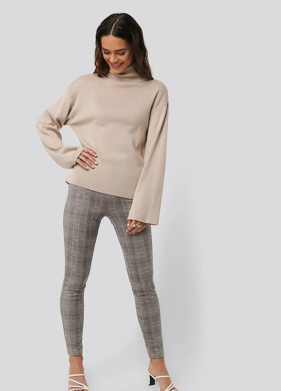 Коричневые демисезонные леггинсы NA-KD