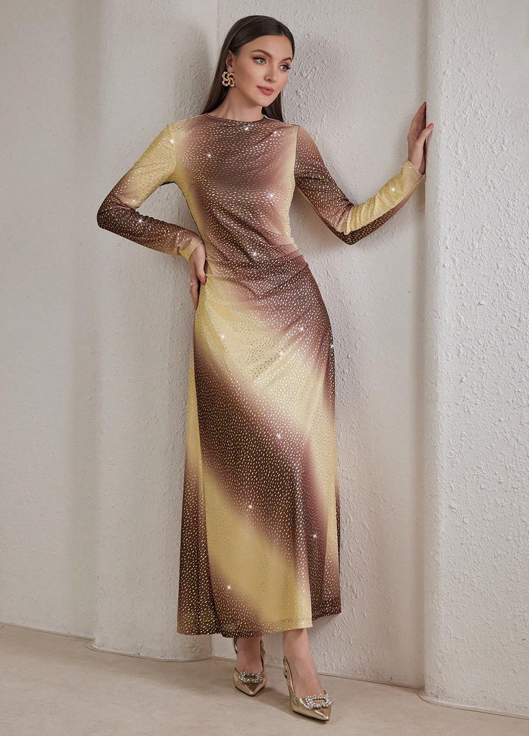 Комбінована кежуал сукня а-силует SHEIN з градієнтом