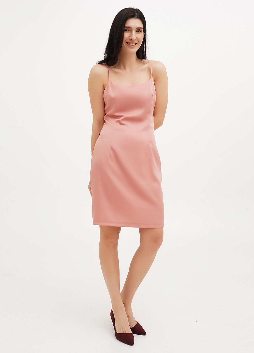 Пудрова коктейльна, кежуал сукня сукня-комбінація Vicolo однотонна