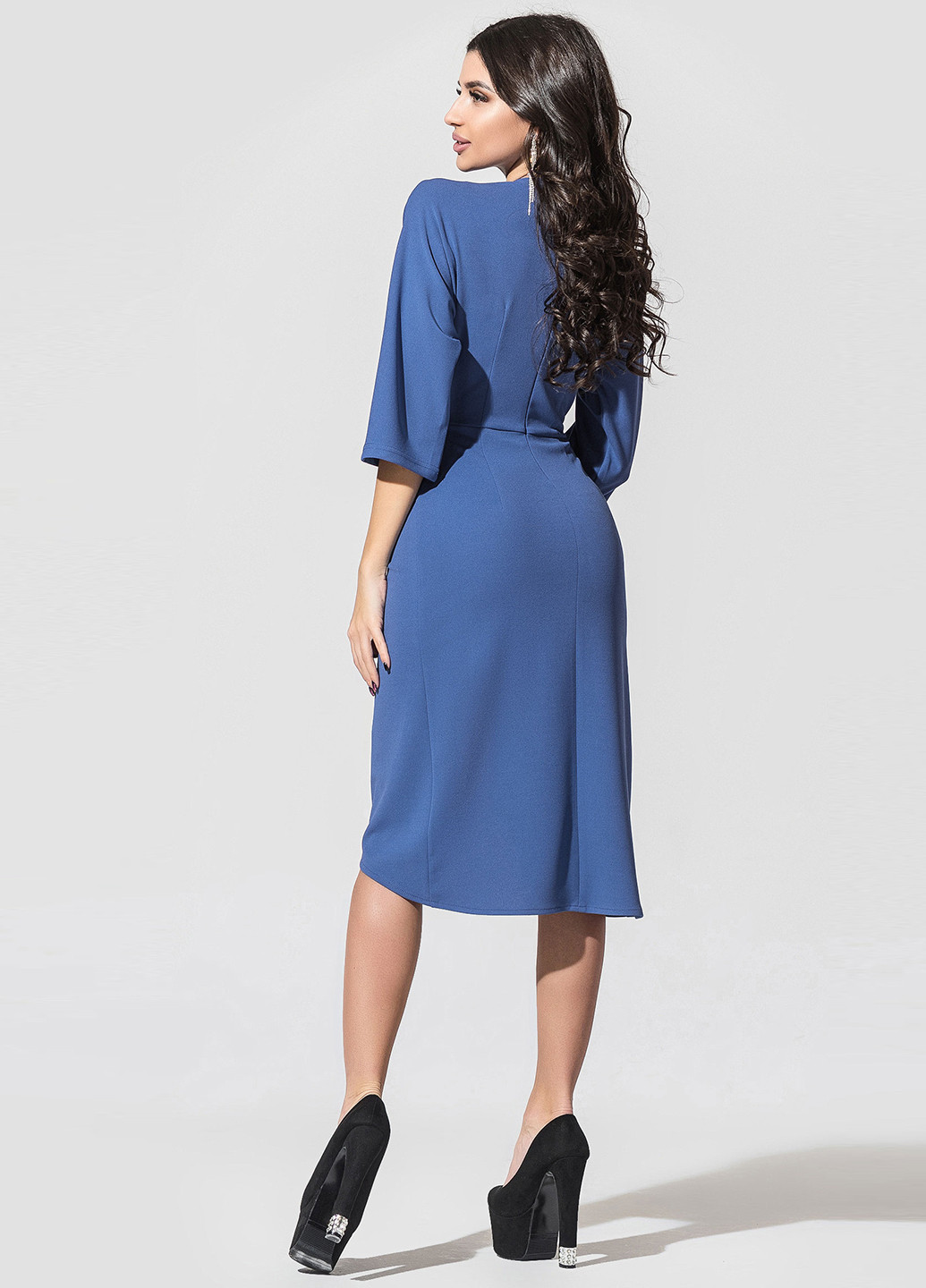 Светло-синее кэжуал платье короткое TessDress однотонное