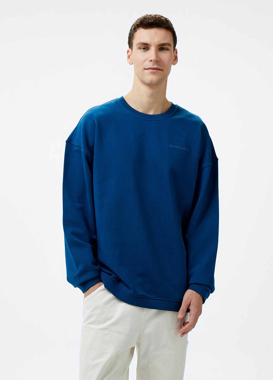 Темно-синий свитшот Les Benjamins однотонный вышивка (329058551)