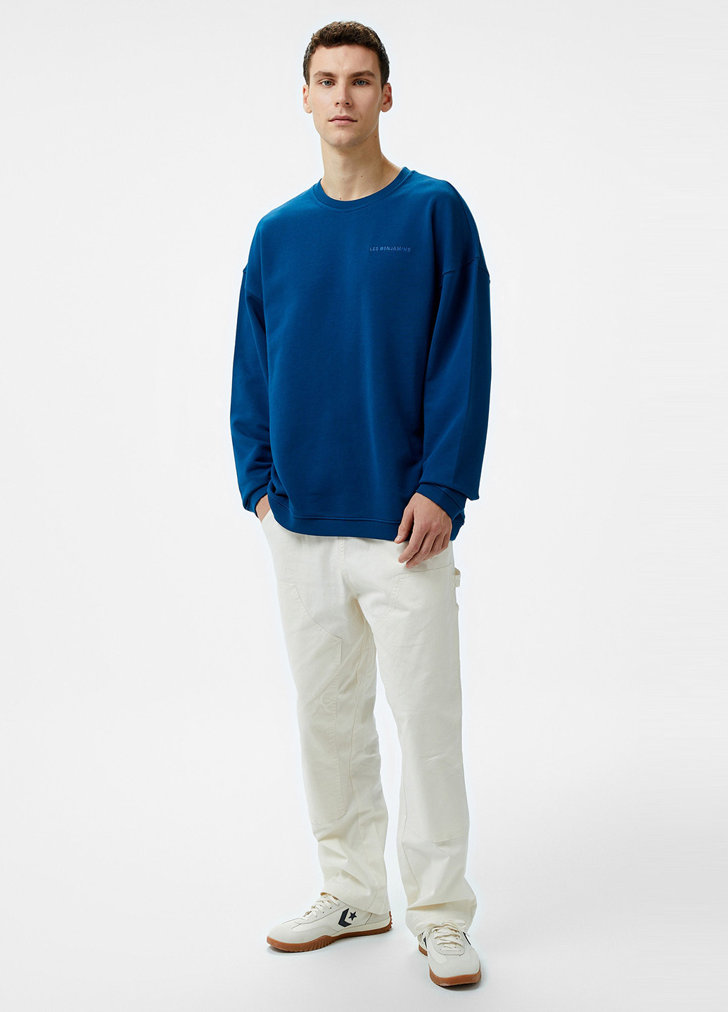 Темно-синий свитшот Les Benjamins однотонный вышивка (329058551)