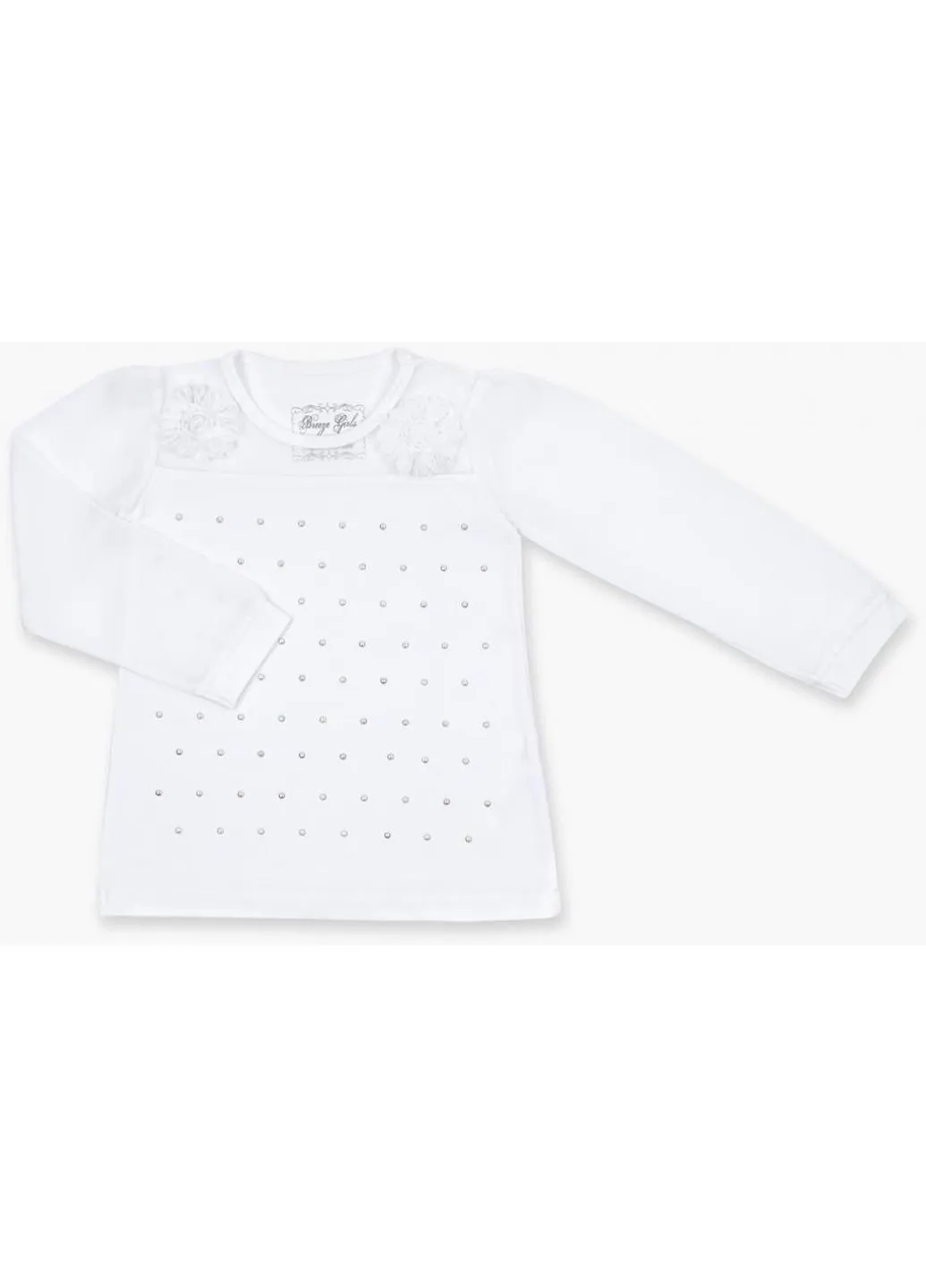 Кофта з шифоновими рукавами та стразами (8840-92G-white) Breeze (251313925)