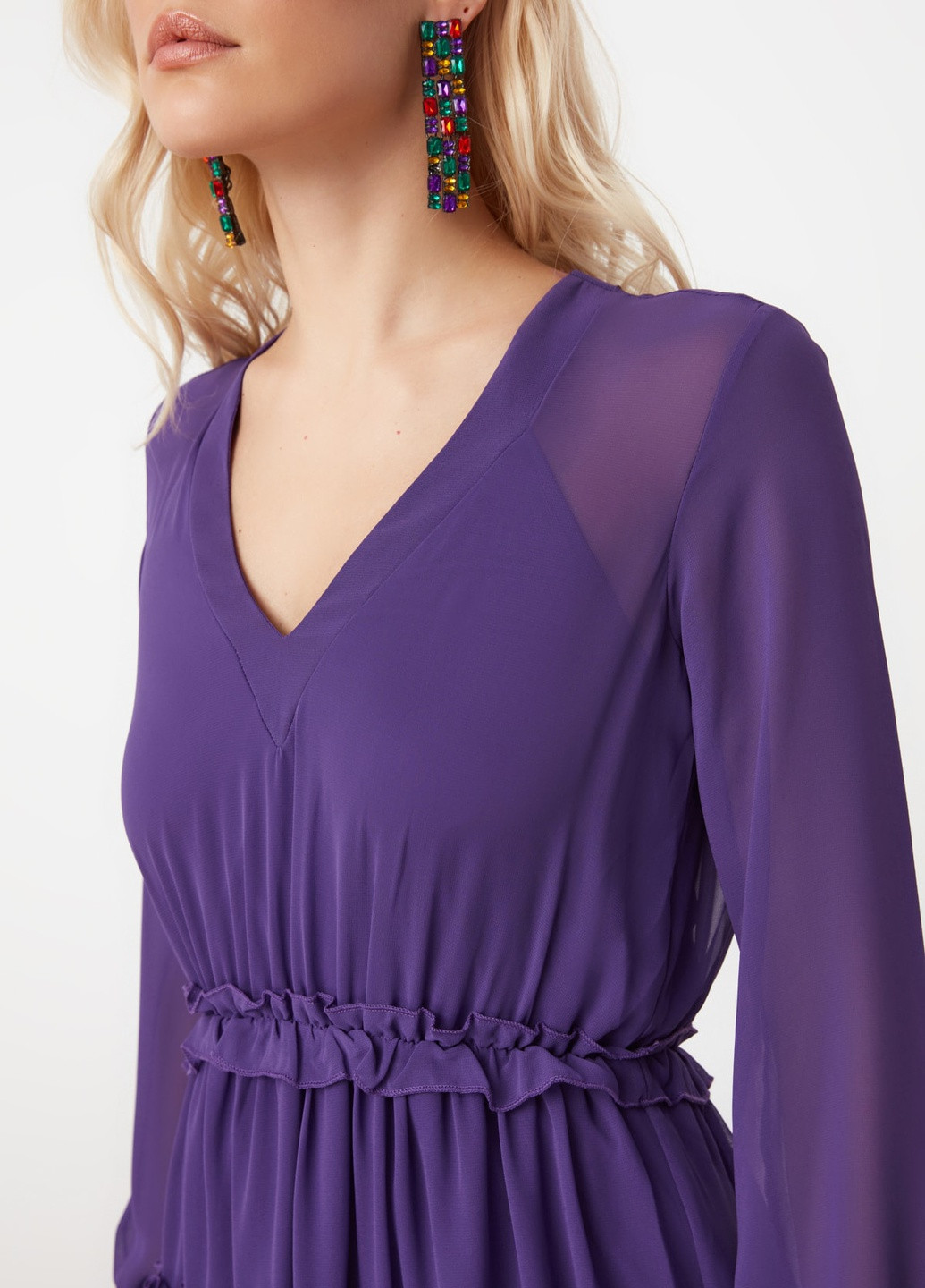 Фіолетова кежуал сукня AMORI однотонна