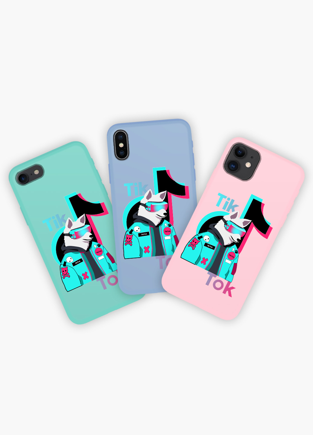 Чехол силиконовый Apple Iphone X Волк Тик Ток (Wolf TikTok) (6129-1645) MobiPrint (219487475)