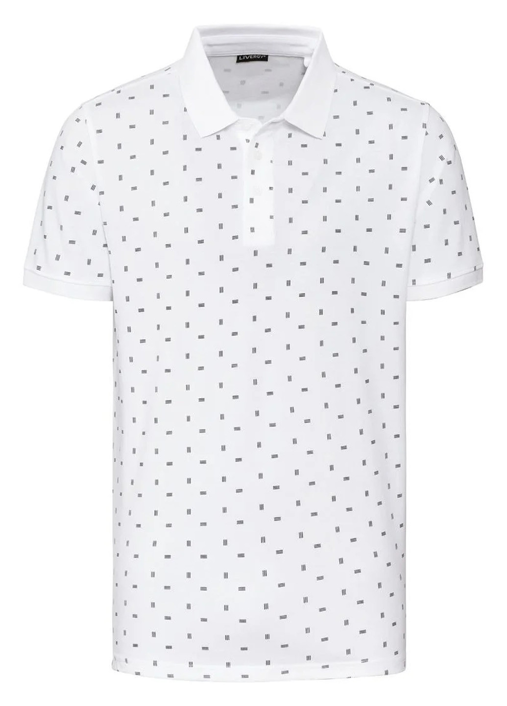Белая футболка-поло для мужчин Livergy с геометрическим узором
