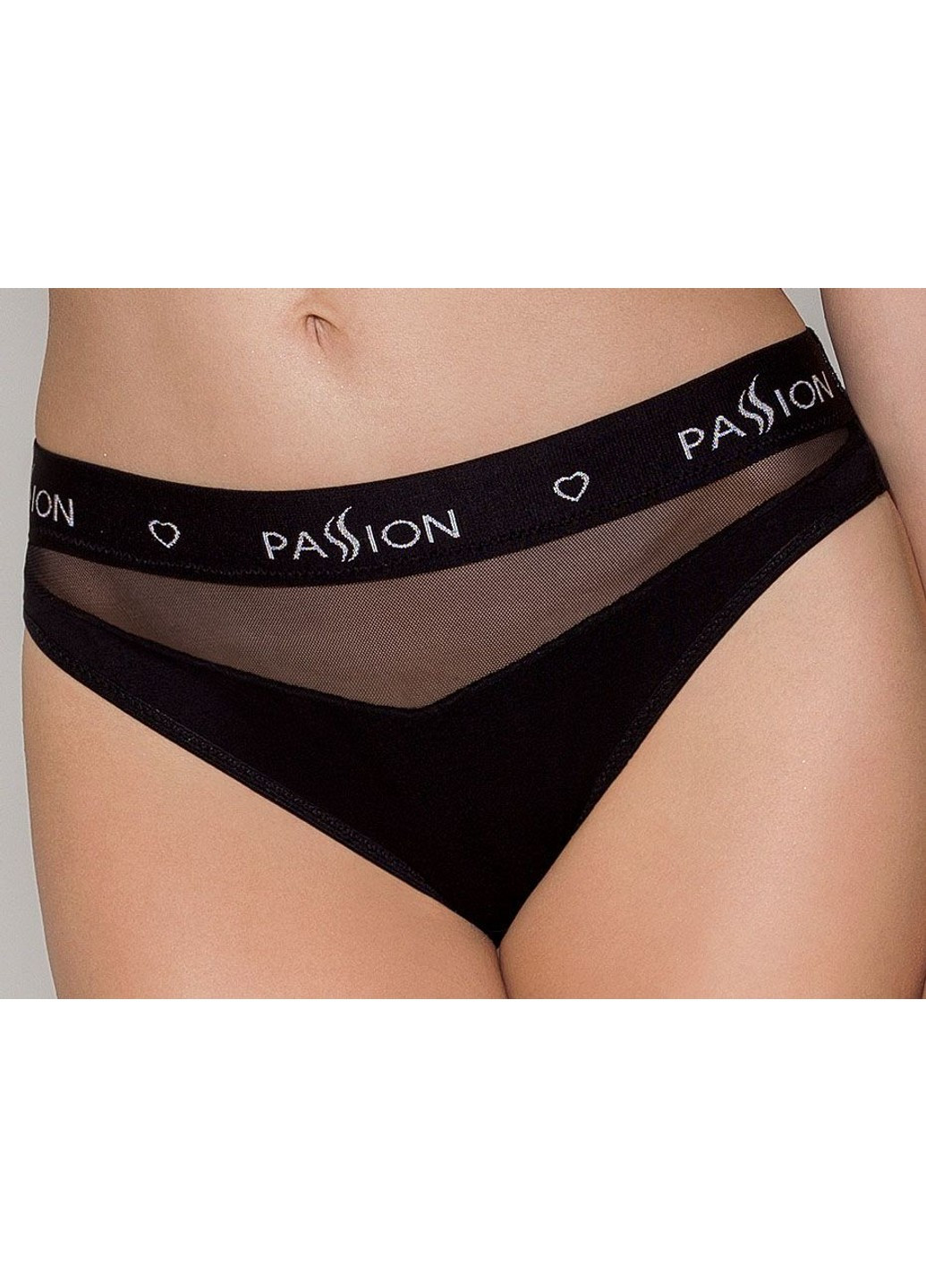 Трусики с прозрачной вставкой PS006 PANTIES black, size L Passion (255615058)