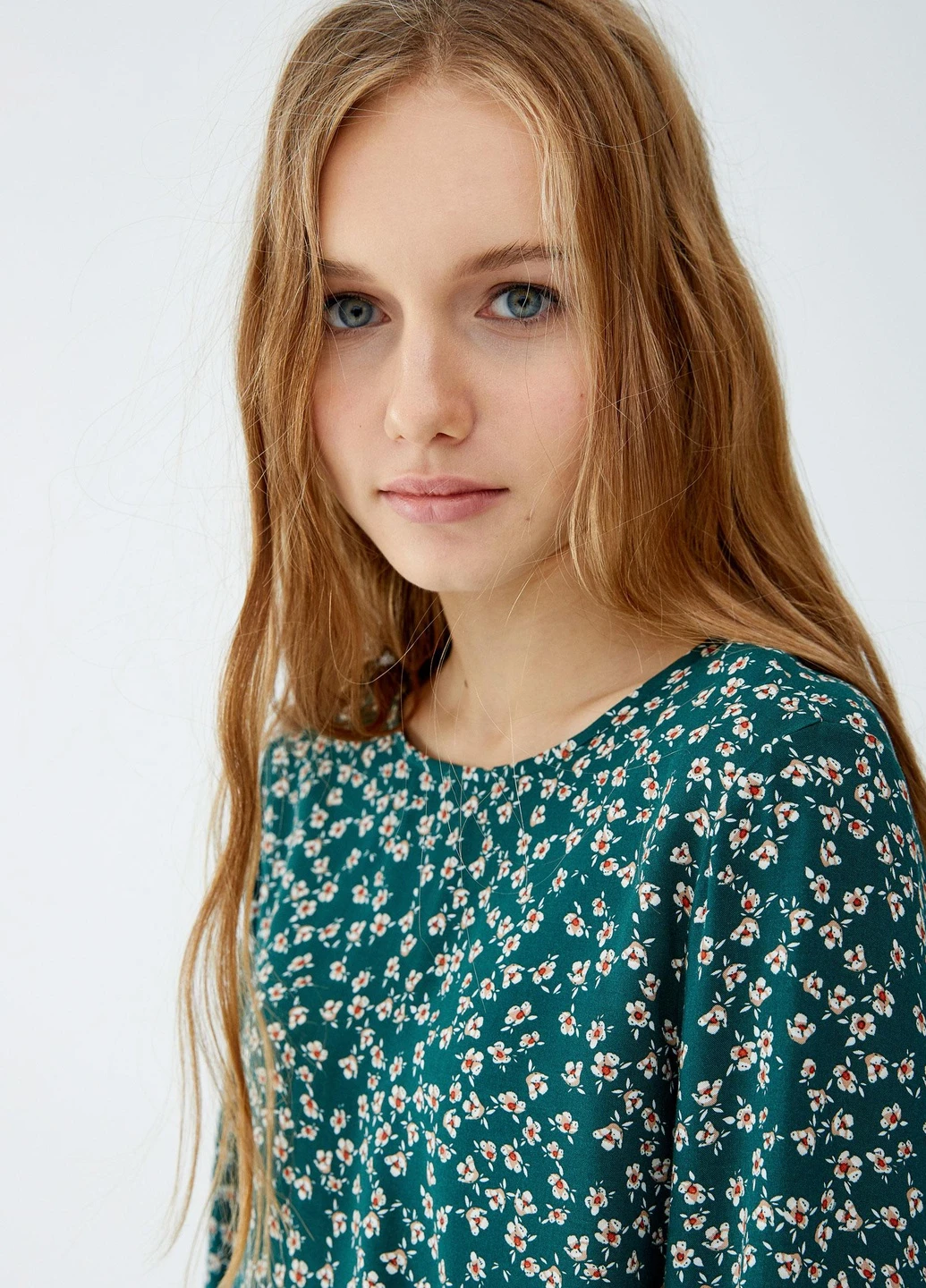 Зелёная блуза демисезон Pull & Bear