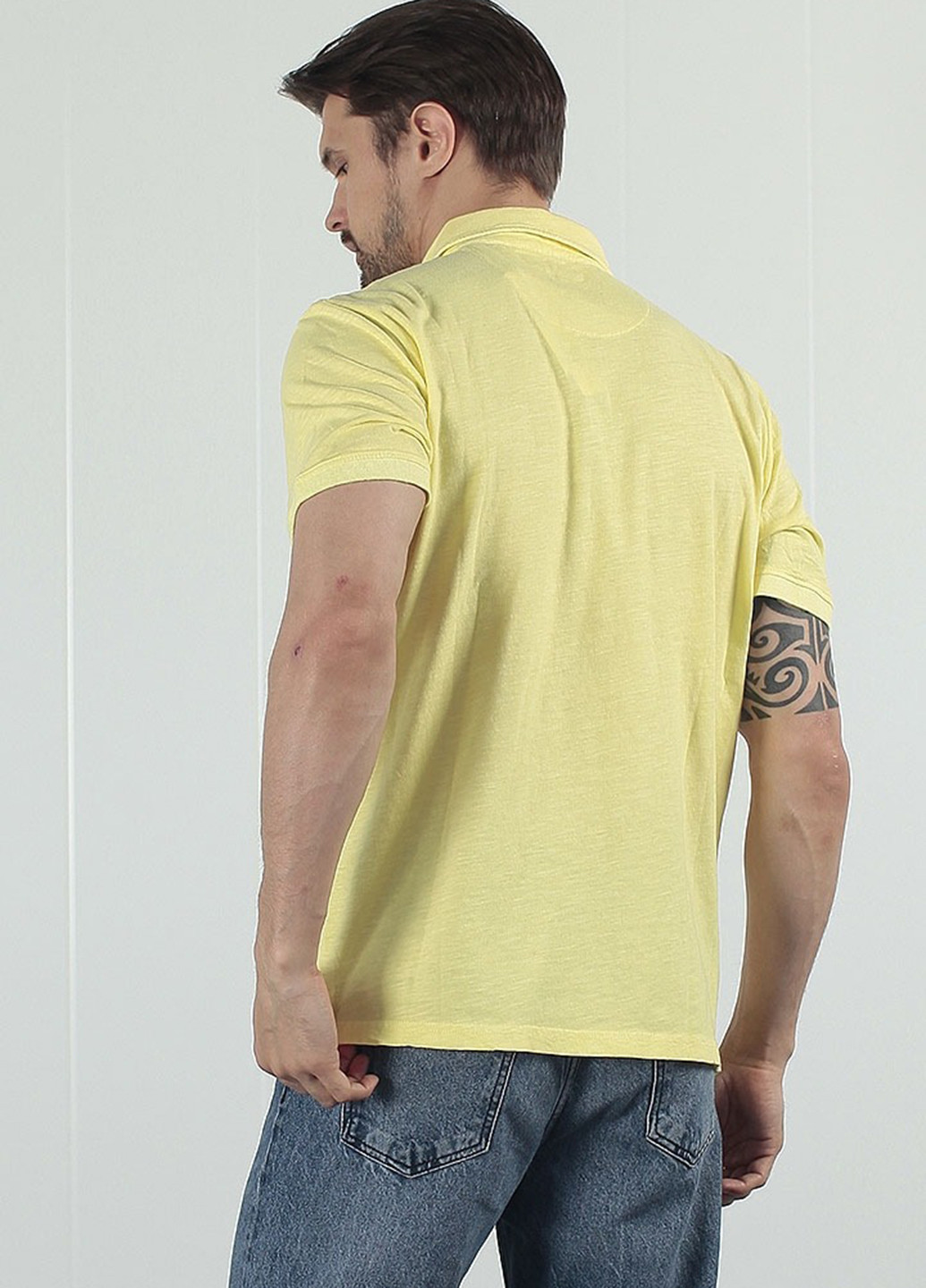 Желтая футболка-поло для мужчин Tom Tailor однотонная