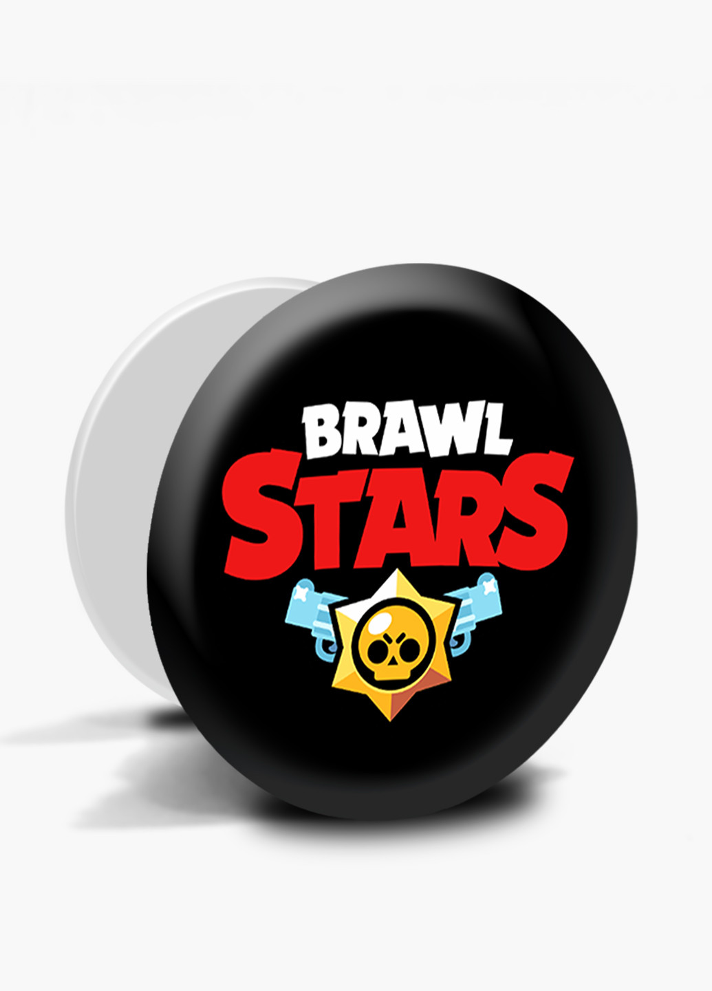 Попсокет (Popsockets) держатель для смартфона Лого Бравл Старс (Logo Brawl Stars) (8754-1000) Черный MobiPrint (216748225)