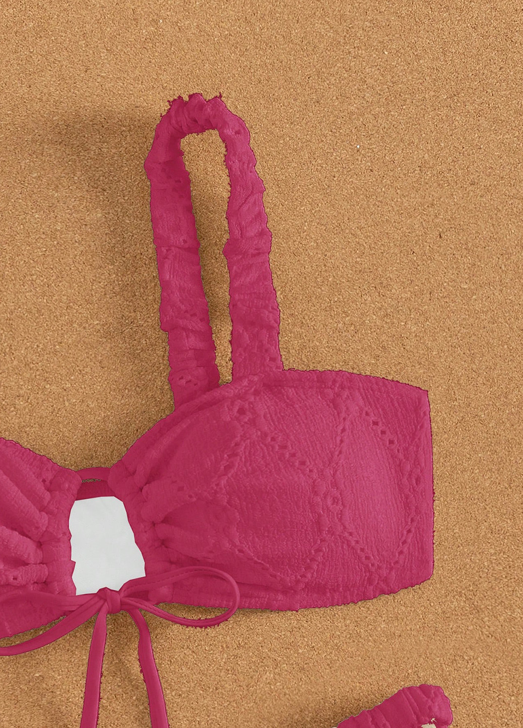 Фуксиновий (колору Фукія) літній купальник (ліф, трусики) бікіні, роздільний SHEIN