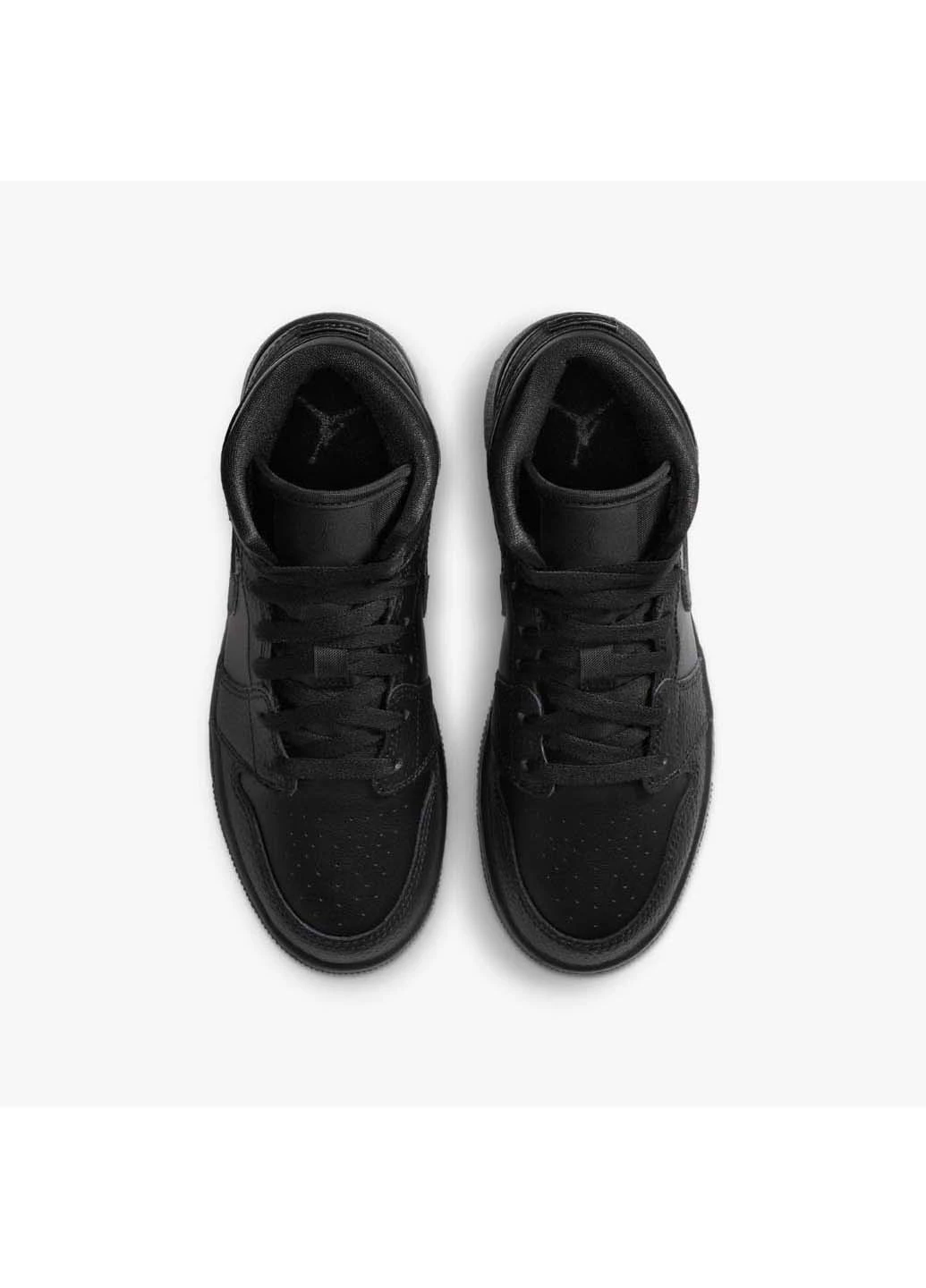 Кроссовки 1 Mid Jordan чёрные демисезоны (253926270)