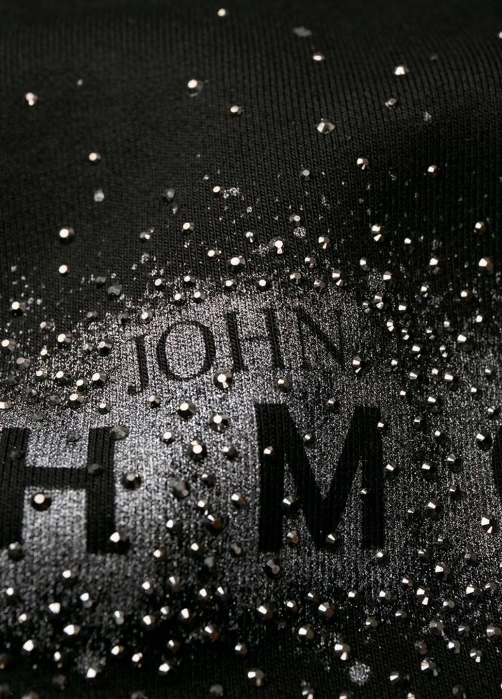 Світшот John Richmond - Вільний, Прямий крій однотонний чорний кежуал бавовна, трикотаж - (251125814)
