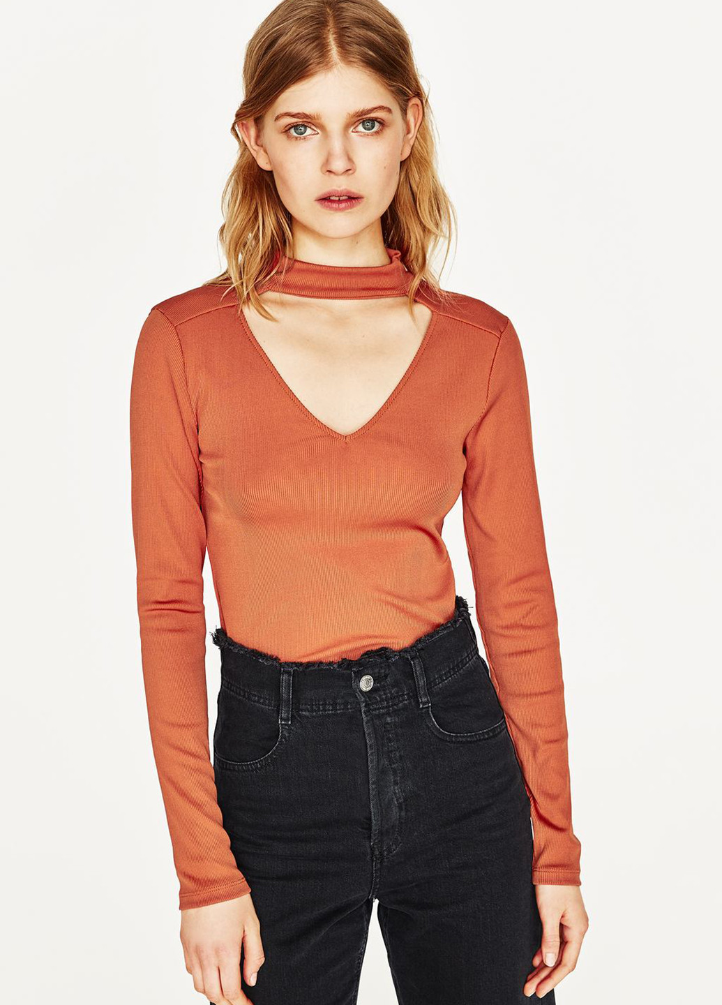 Оранжевая демисезонная блуза Zara