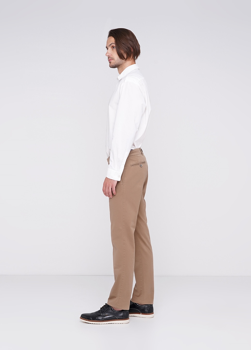 Светло-коричневые кэжуал демисезонные прямые брюки Lagrand