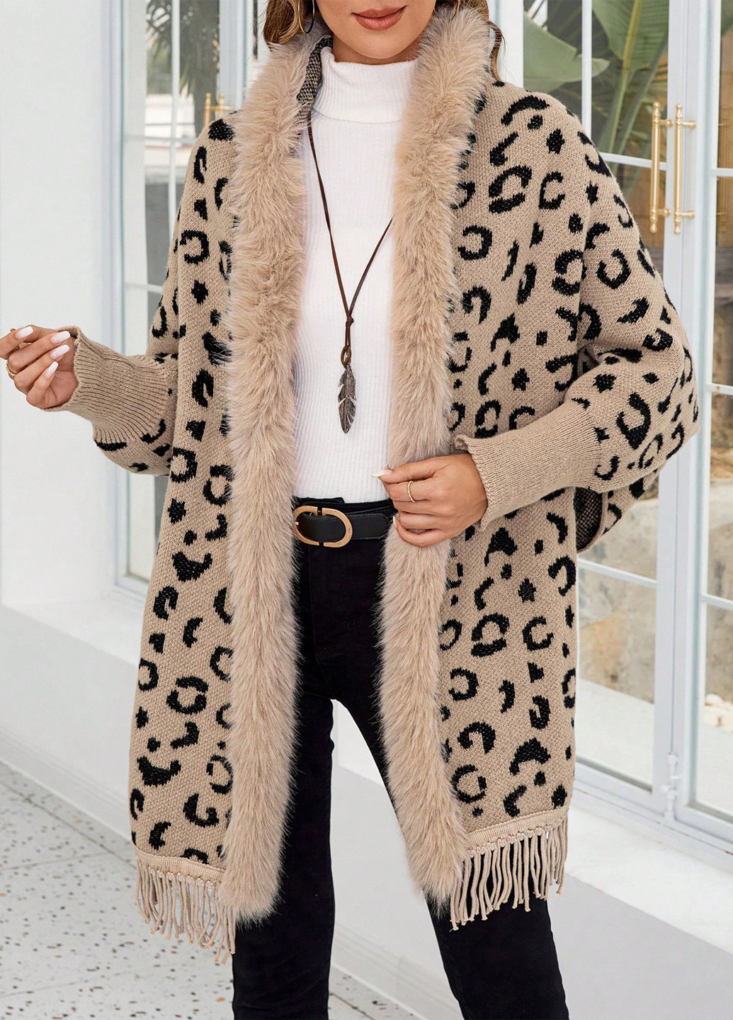 Бежевый демисезонный кардиган SHEIN