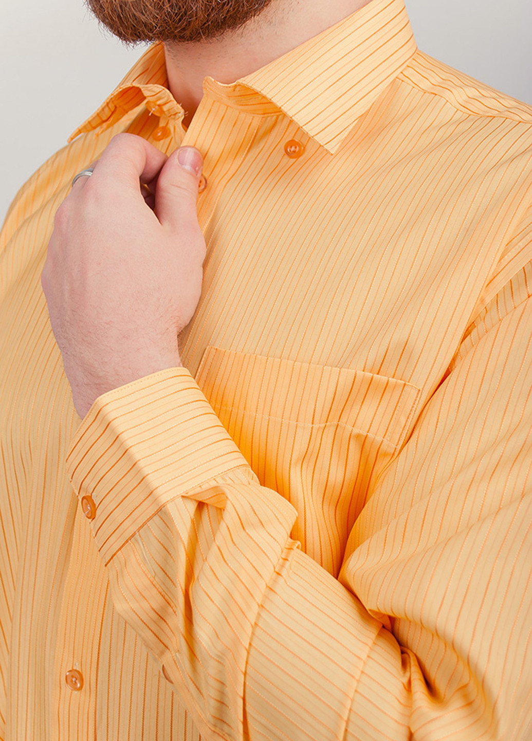 Оранжевая кэжуал рубашка Framzoni с длинным рукавом