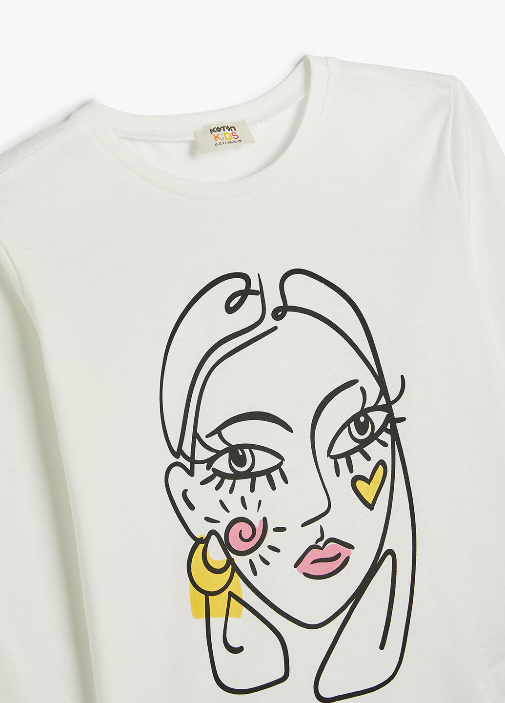 Белый демисезонный кэжуал лонгслив KOTON с рисунком