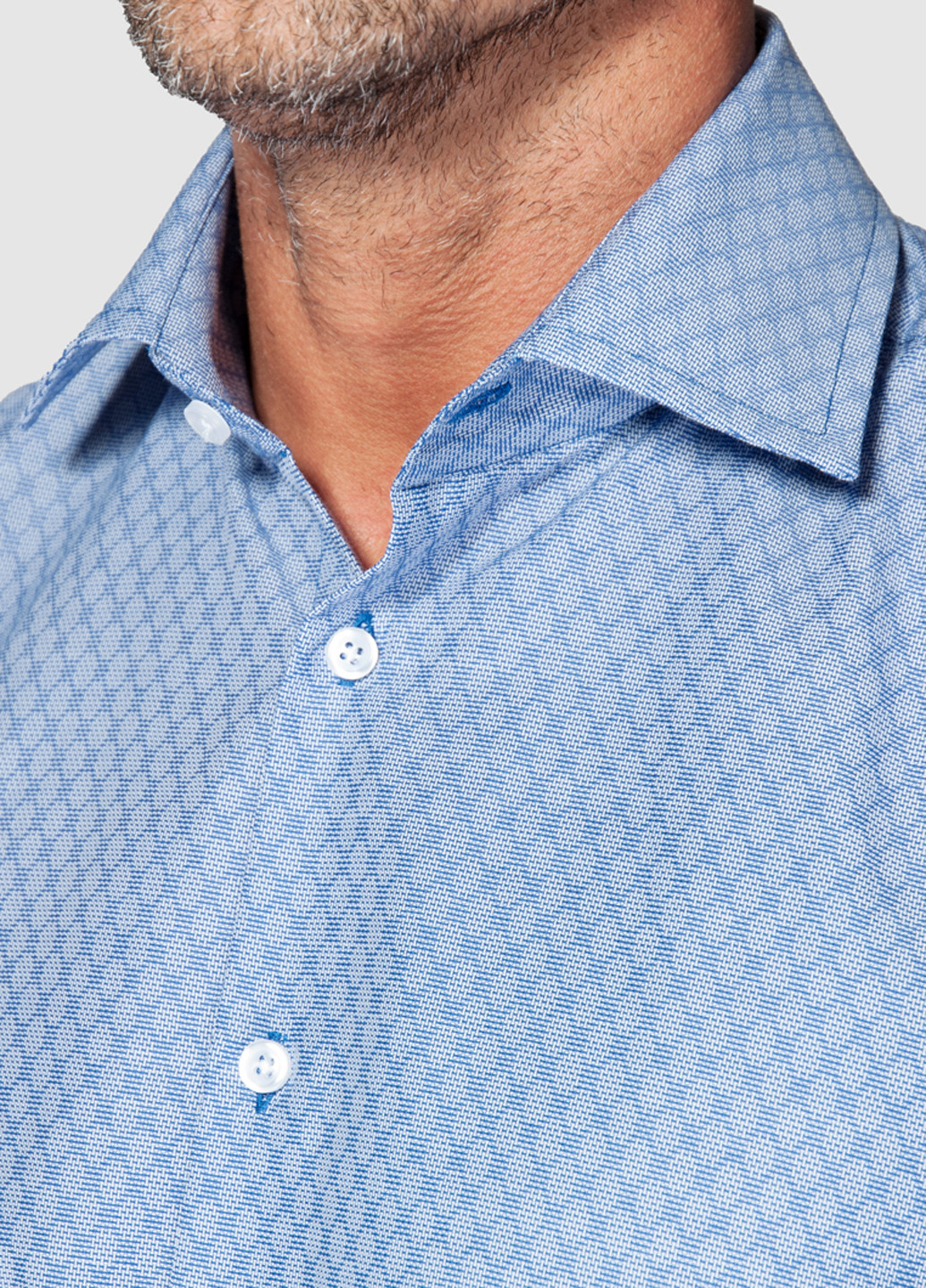 Голубой классическая рубашка Arber с длинным рукавом