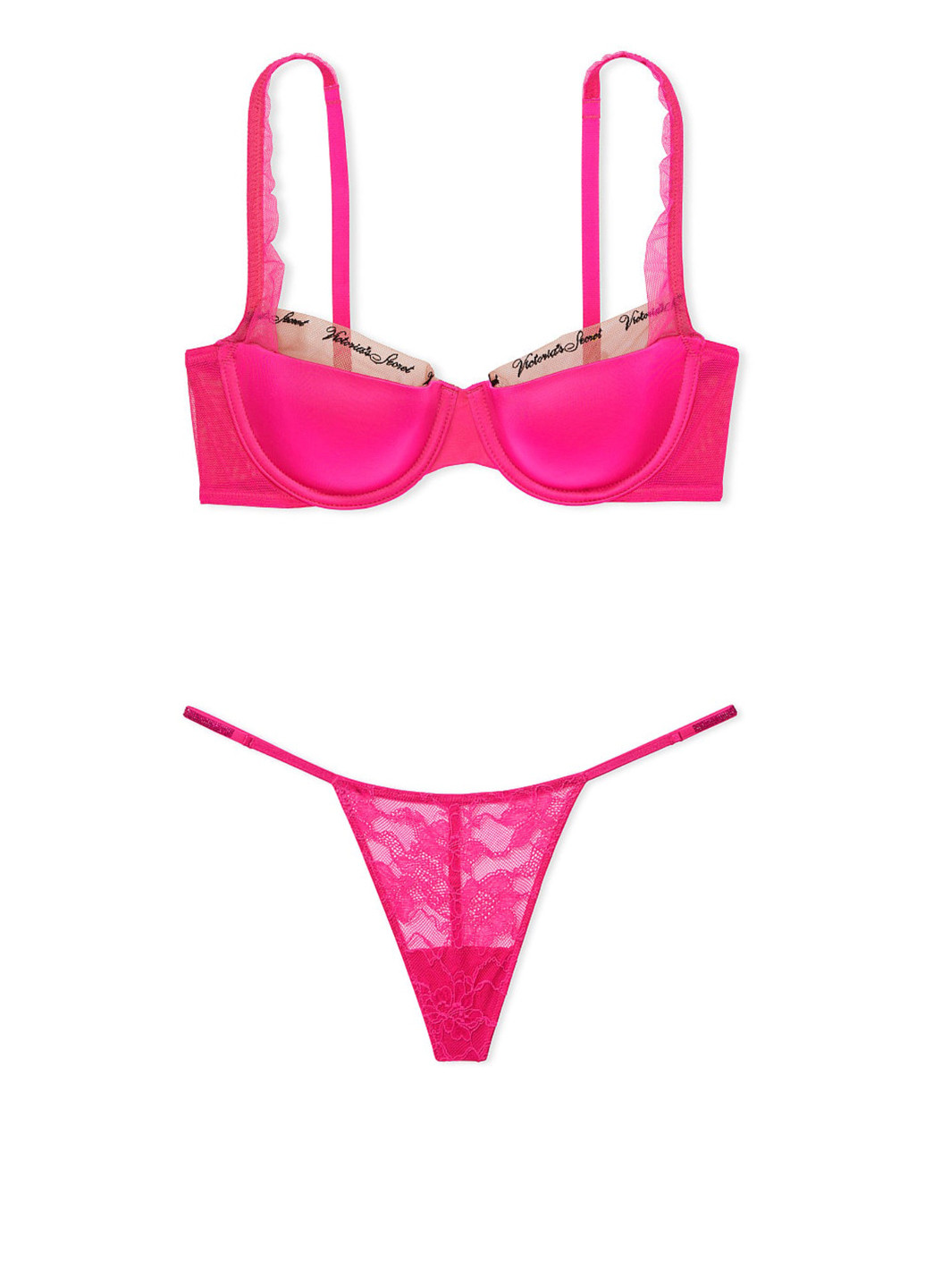 Рожевий демісезонний комплект (бюстгальтер, трусики) Victoria's Secret