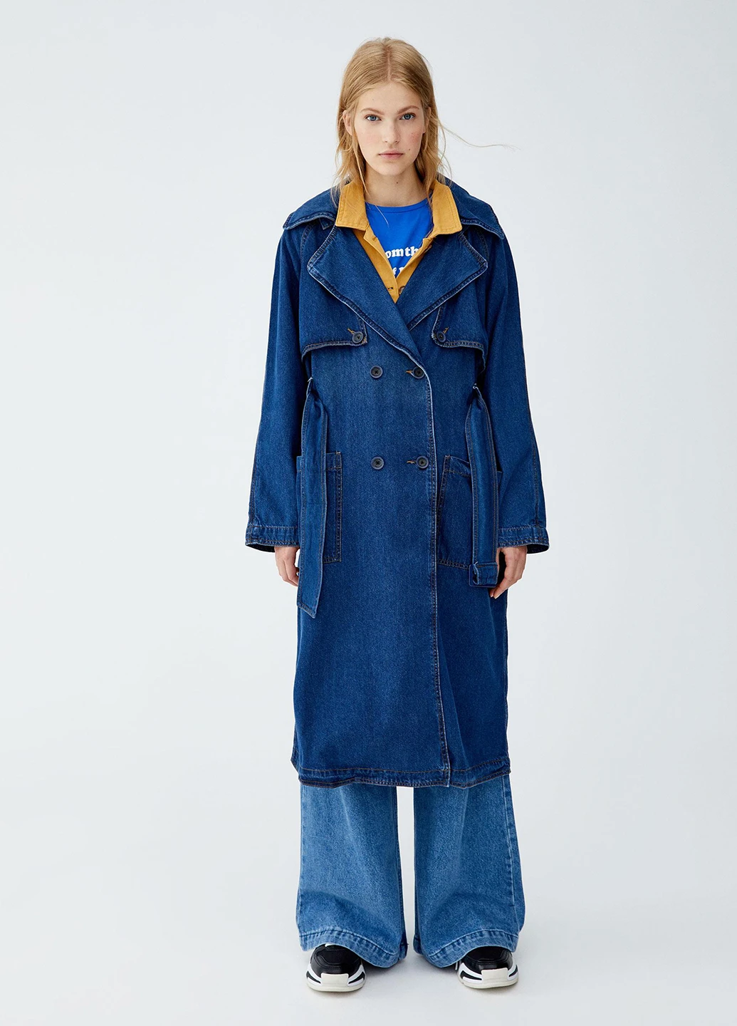 Плащ Pull & Bear тренчкот на гудзиках демісезон (244286835)
