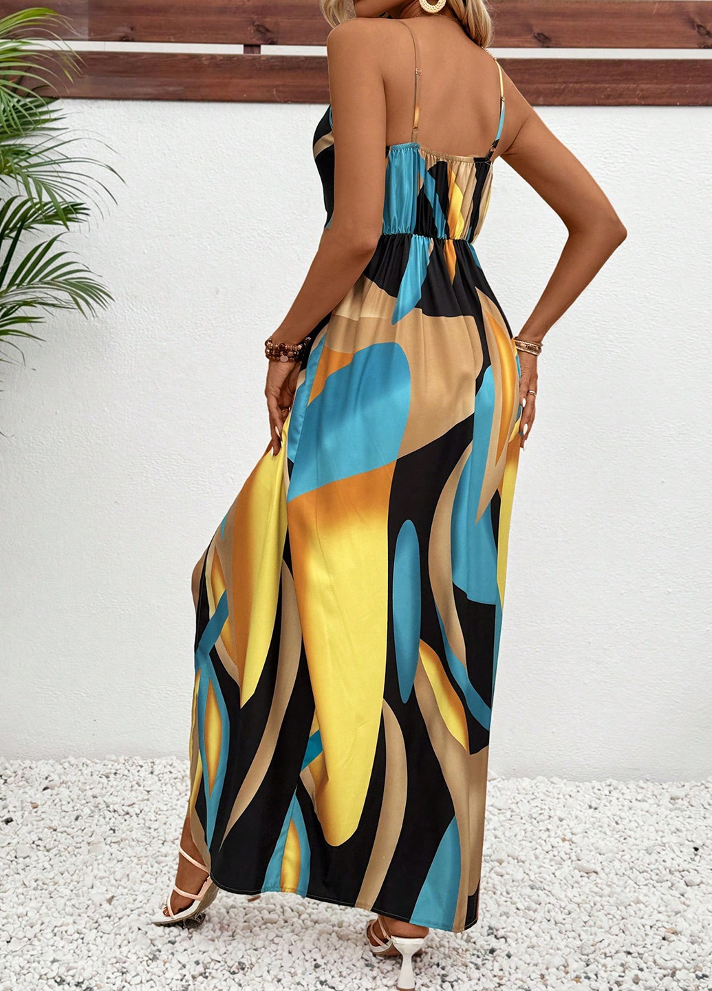 Комбінована кежуал сукня SHEIN з абстрактним візерунком