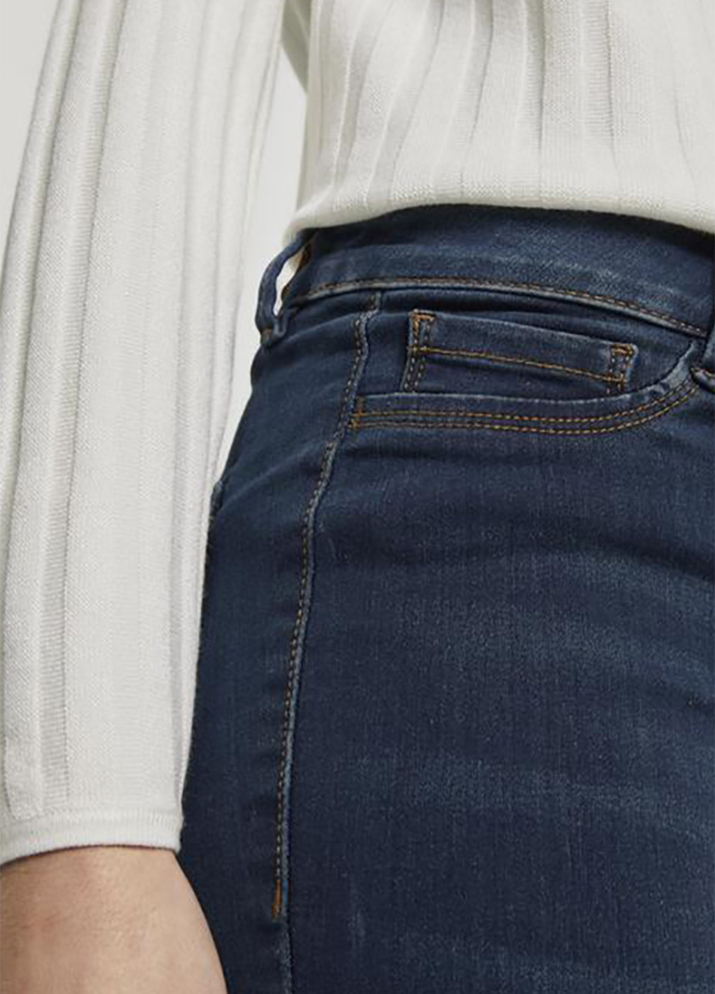 Джинси Tom Tailor завужені однотонні темно-сині джинсові бавовна