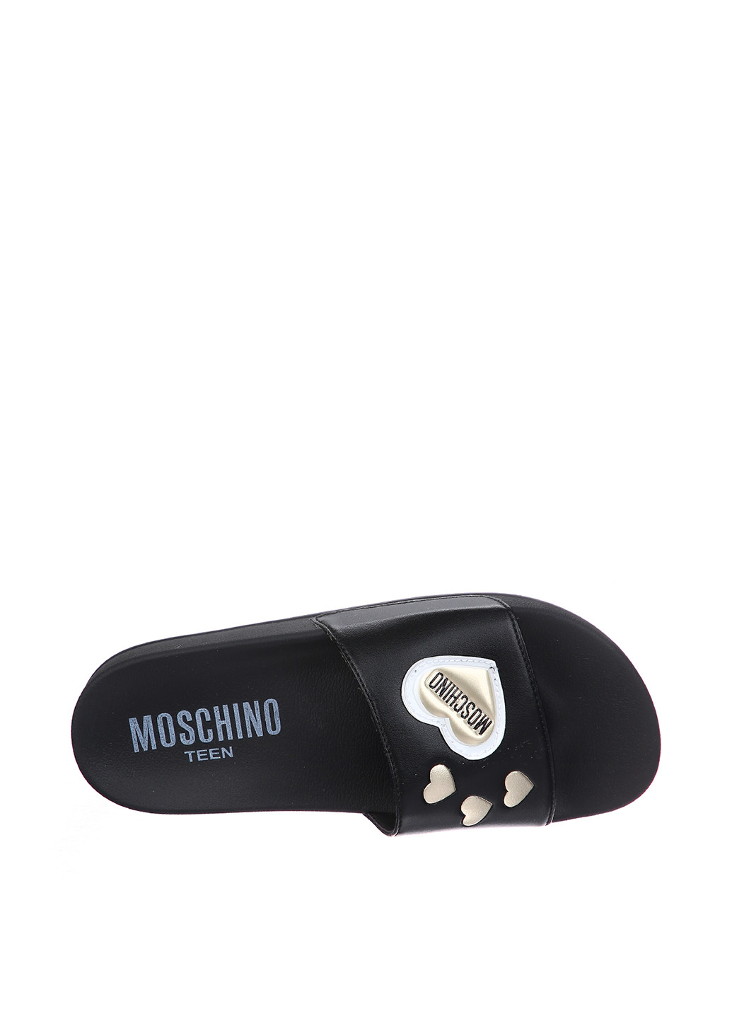 Черные кэжуал шлепанцы Moschino с металлическими вставками