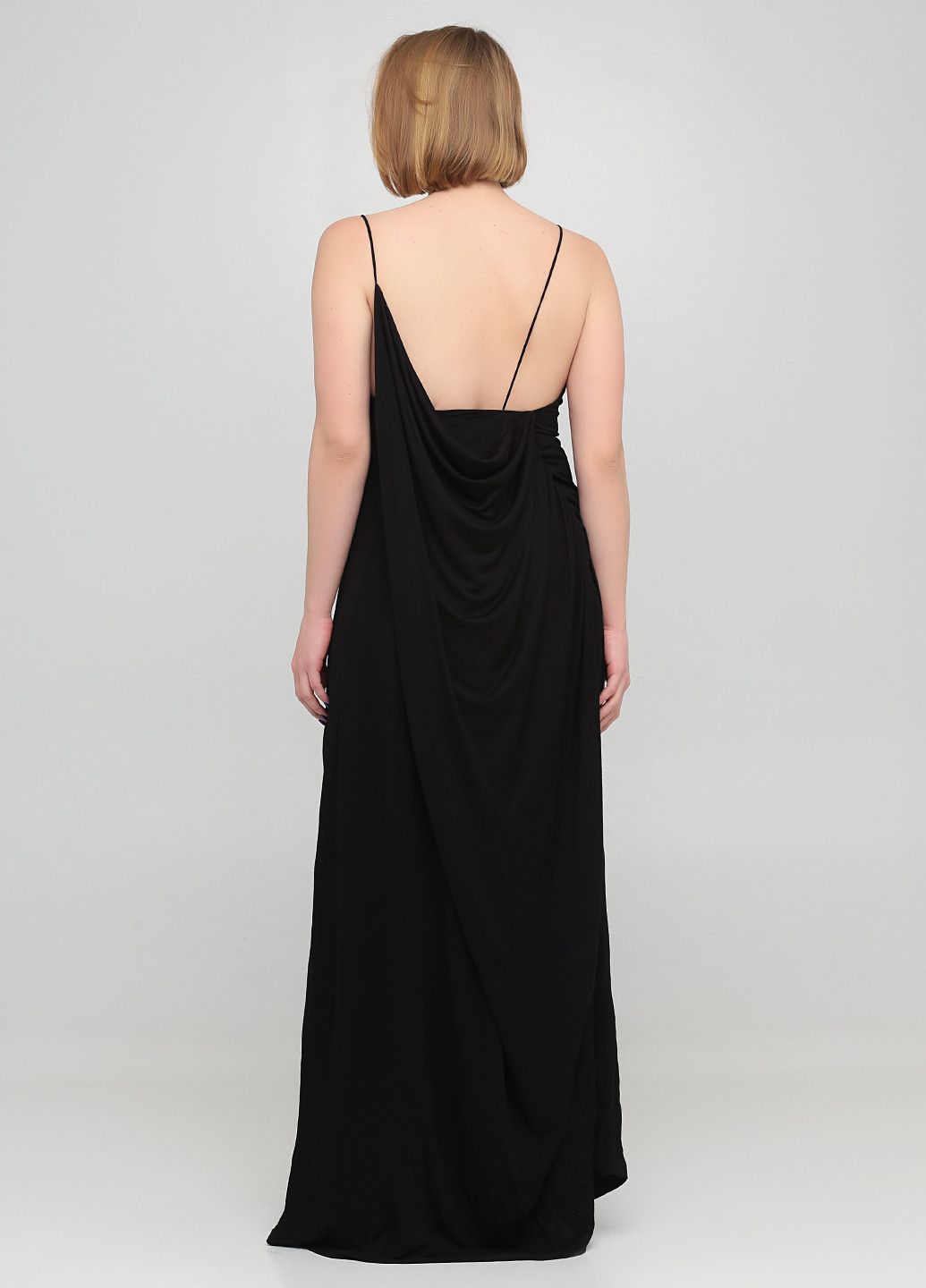 Чорна вечірня сукня на одне плече Massimo Dutti однотонна