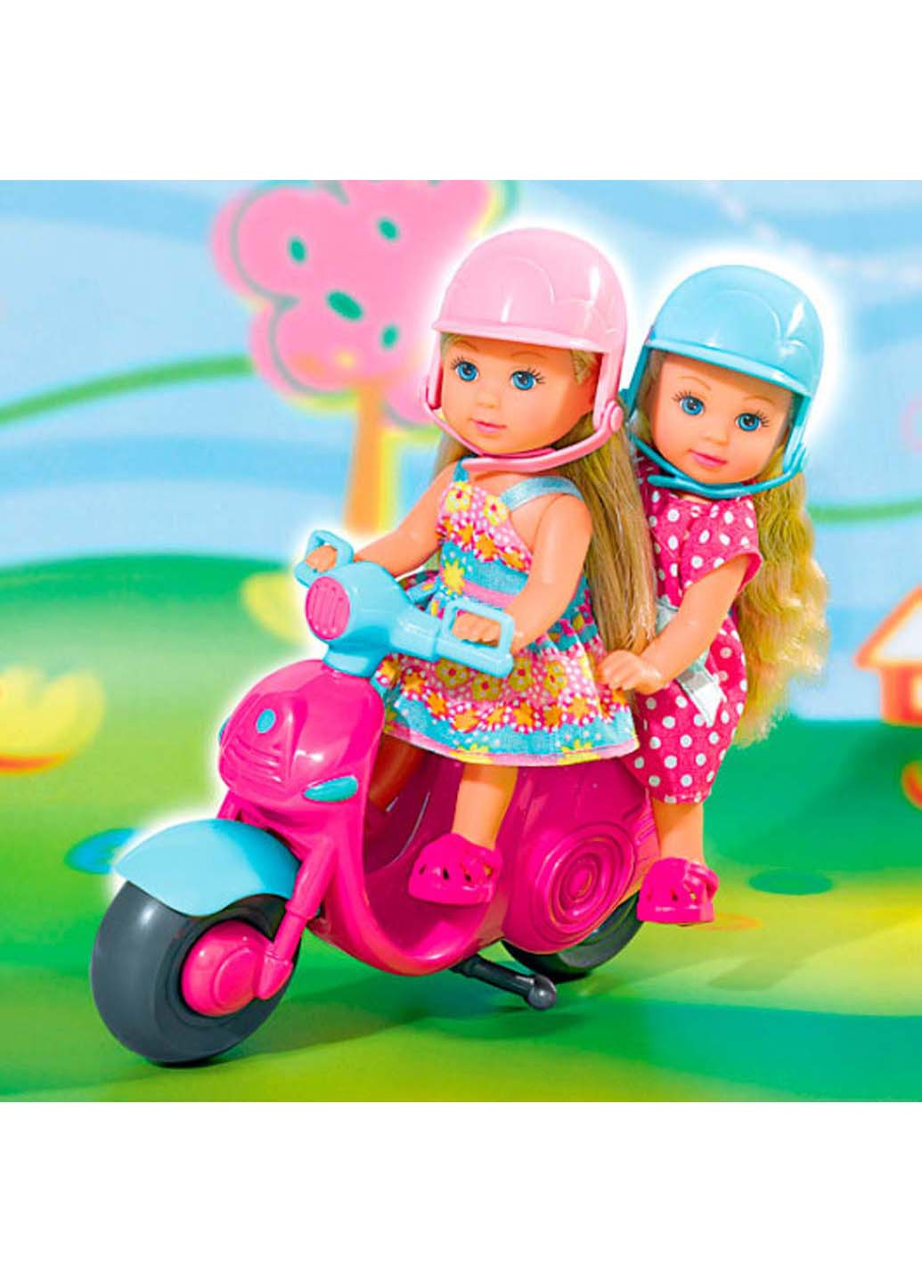 Куклы Еви Веселое путешествие на скутере в шлемах 12 см Simba (255430268)