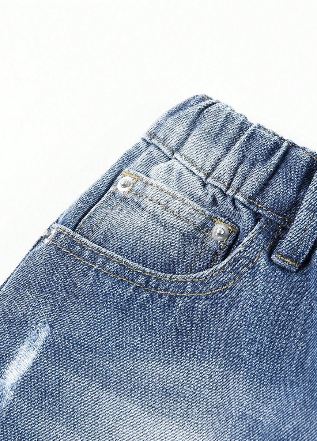 Синие демисезонные регюлар фит джинсы SHEIN