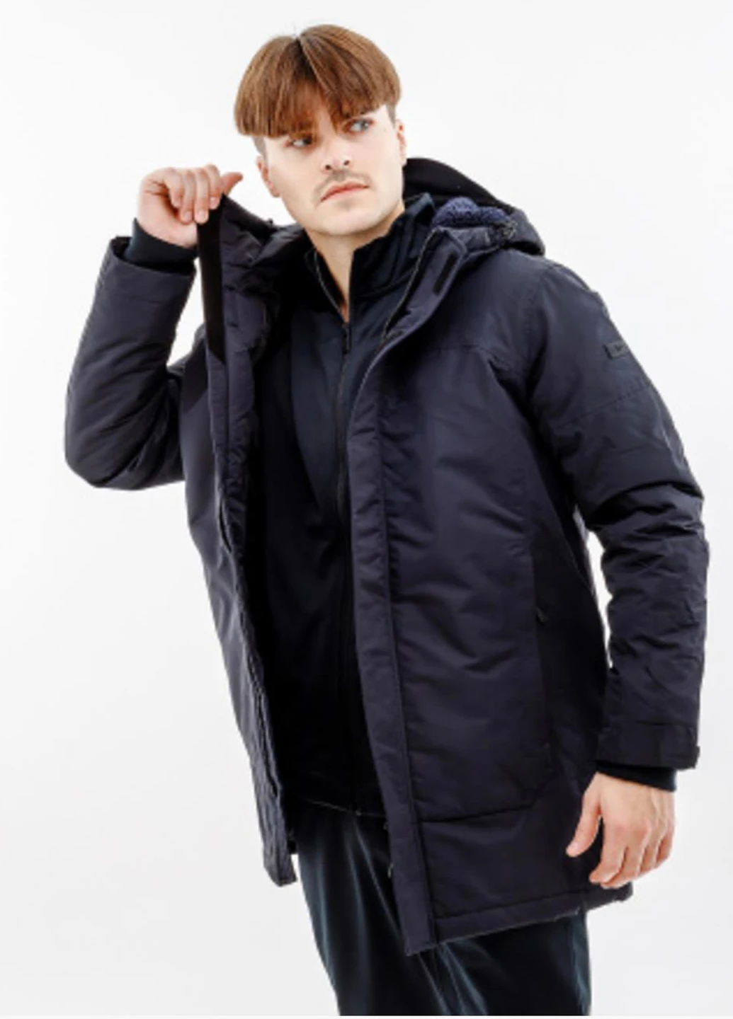 Черная демисезонная куртка 33k2207-u901 CMP MAN PARKA FIX HOOD