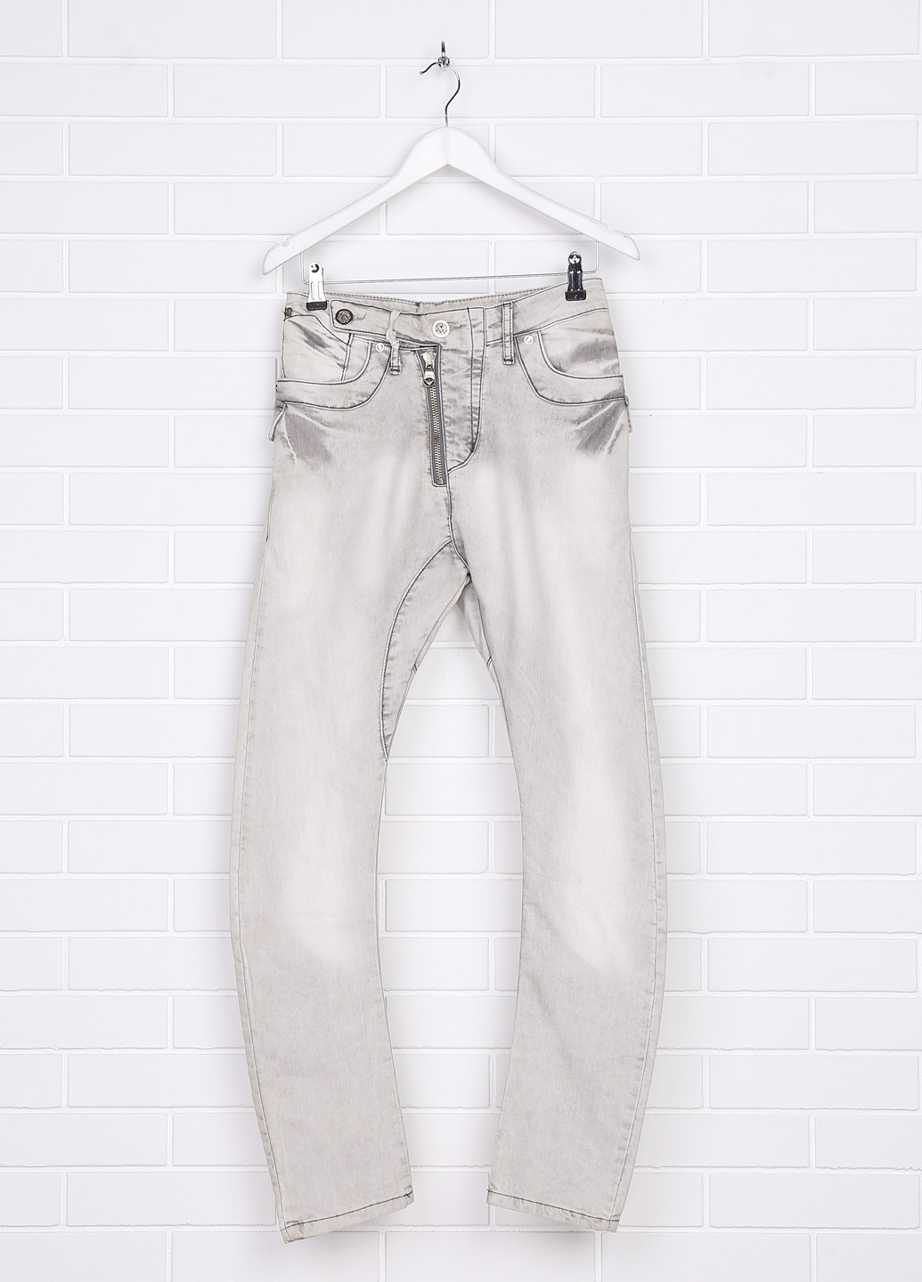 Серые демисезонные со средней талией джинсы Revolt
