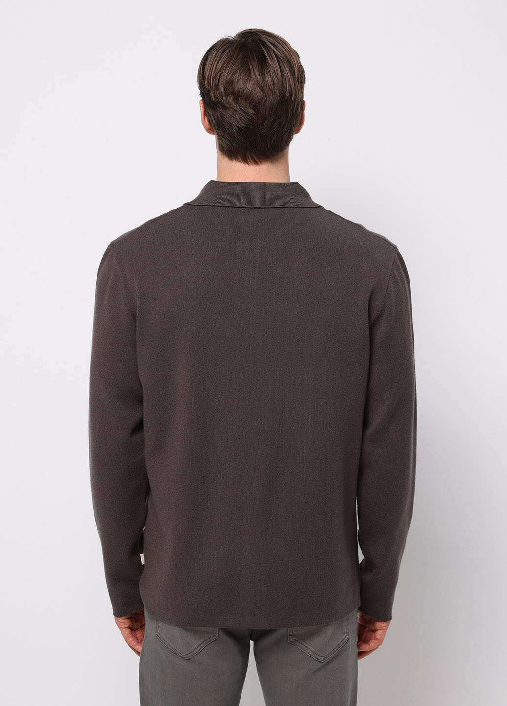 Коричневая футболка-поло для мужчин Colin's однотонная